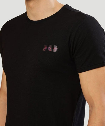 Men's Black Graphic Print Half Sleeves Regular Fit T-Shirt