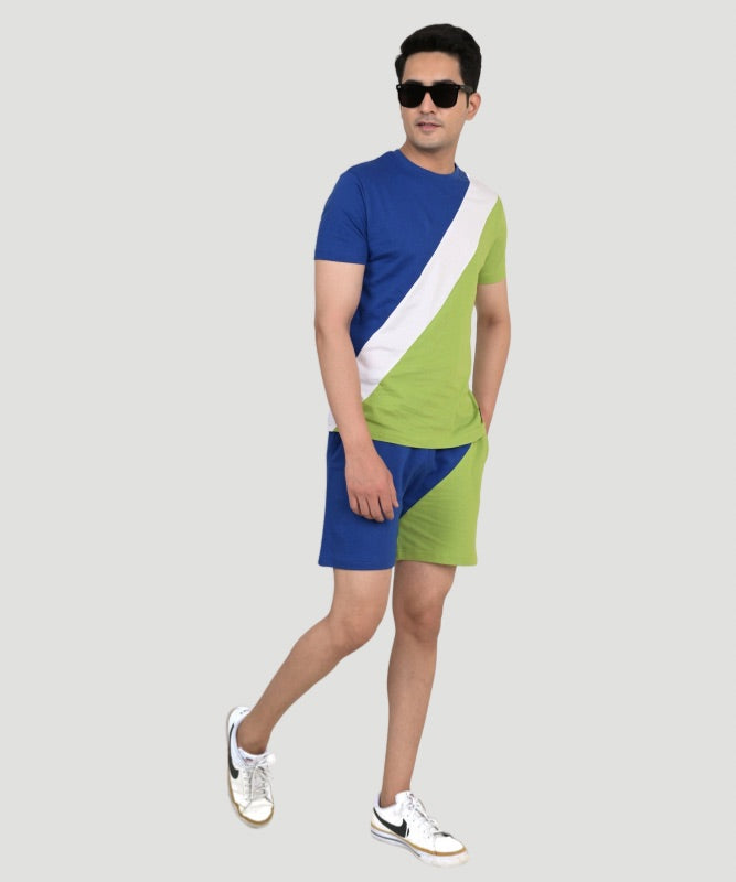 Indusvale Men's Multicolor Colorblock Regular Fit Shorts
